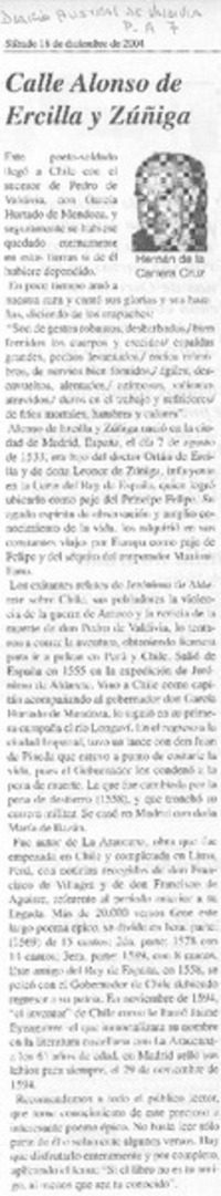 Calle Alonso de Ercilla y Zúñiga