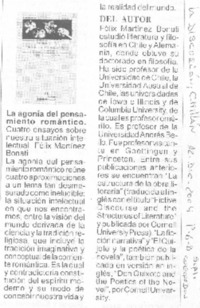 La Agonía del pensamiento romántico