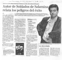 Autor de soldados de salamina relata los peligros del éxito