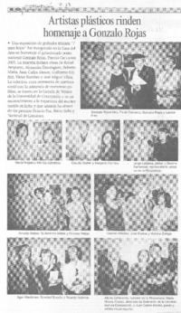 Artístas plásticos rinden homenaje a Gonzalo Rojas