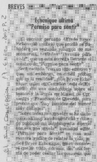 Echenique ultima "Permiso para sentir"