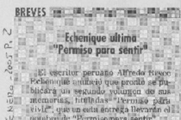 Echenique ultima "Permiso para sentir"