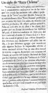 Un siglo de "Raza chilena"