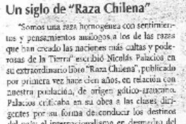 Un siglo de "Raza chilena"