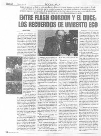 Entre Flash Gordon y el Duce: los recuerdos de Umberto Eco