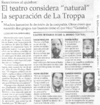 El teatro considera "natural" la separación de La Troppa
