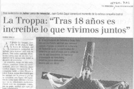 La Troppa: "tras 18 años es increible lo que vivimos juntos"
