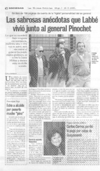 Las sabrosas anécdotas que Labbé vivió junto al general Pinochet