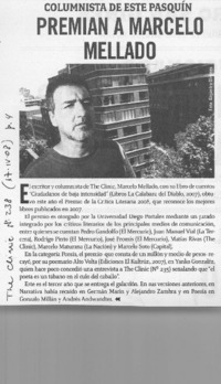 Premian a Marcelo Mellado