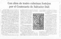Con obra de teatro culminan festejos por el centenario de Salvador Dalí
