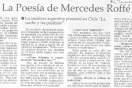 La poesía de Mercedes Roffé [entrevista]