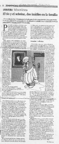 El tío y el sobrino, dos inútiles en la familia