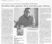 Reeditan libro pionero de la narrativa gay chilena