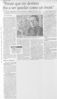 "Pensé que mi destino iba a ser quedar como un freak" [entrevista]