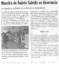 Muestra de Andrés Sabella en itinerancia
