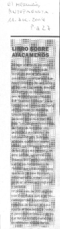 Libro sobre atacameños