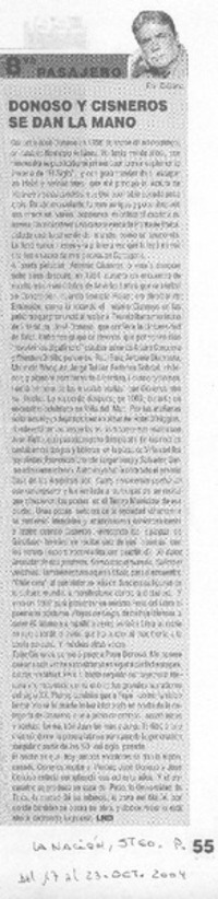 Donoso y Cisneros se dan la mano