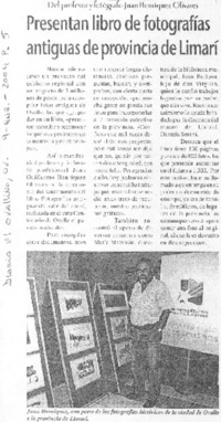Presentan libro de fotografías antiguas de provincia de Limarí
