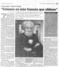 Coloane es más francés que chileno
