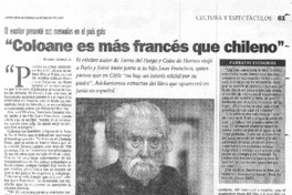 Coloane es más francés que chileno