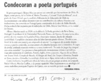 Condecoran a poeta portugués