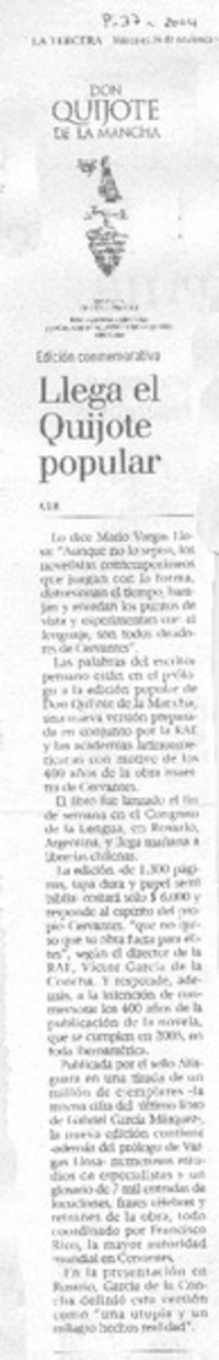 LLega el Quijote popular