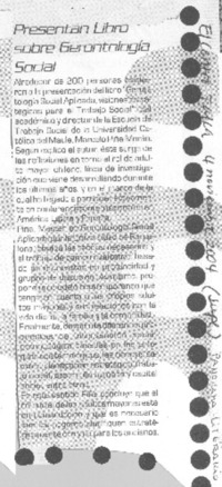 Presentan libro sobre gerontología social