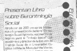 Presentan libro sobre gerontología social