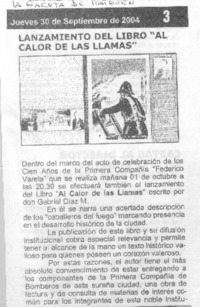 Lanzamiento del libro "Al calor de las llamas"