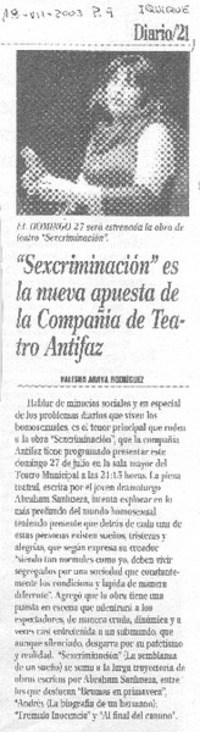 "Sexicriminación" es la nueva apuesta de la Compañía de Teatro Antifaz
