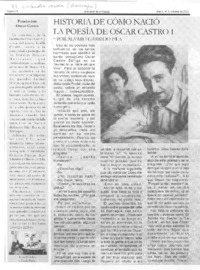 Historia de cómo nació la poesía de Oscar Castro