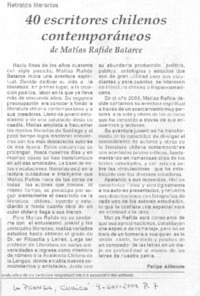 40 escritores chilenos contemporáneos