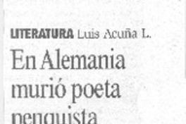 En Alemania murió poeta penquista