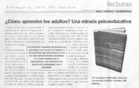 ¿Cómo aprenden los adultos? Una mirada psicoeducativa