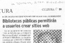 Bibliotecas públicas permitirán a usuarios crear sitios web
