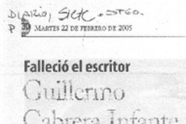 Falleció el escritor Guillermo Cabrera Infante