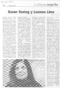 Susan Sontag y Lezama Lima