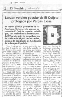 Lanzan versión popular de El Quijote prologada por Vargas Llosa