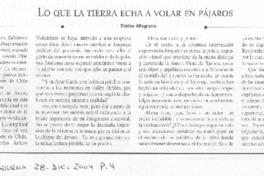 Lo que la tierra echa a volar en pájaros
