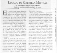 Legado de Gabriela Mistral