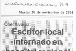 Escritor local internado en hospital regional