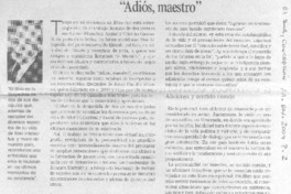 "Adiós, maestro"