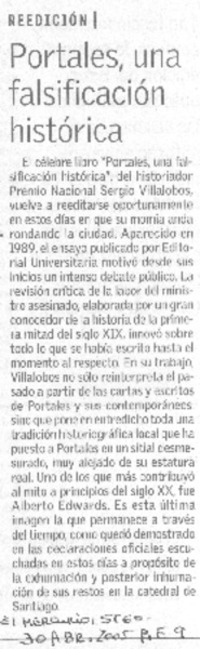 Portales, una falsificación histórica