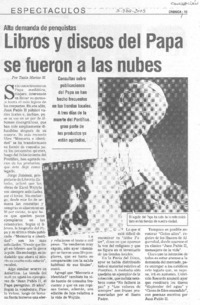 Libros y discos del Papa se fueron a las nubes