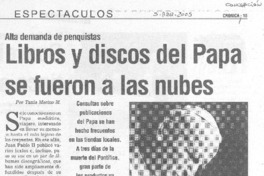 Libros y discos del Papa se fueron a las nubes