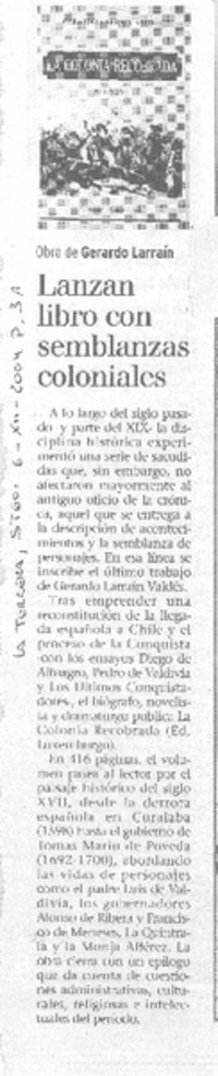 Lanzan libro con semblanzas coloniales