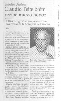Claudio Teitelboim recibe nuevo honor