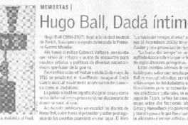 Hugo Ball, Dadá íntimo