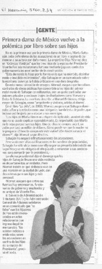 Primera dama de México vuelve a la polémica por libro sobre sus hijos