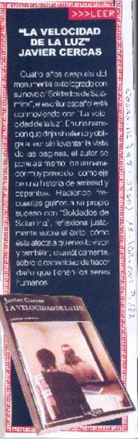 La Velocidad de la luz, Javier Cercas